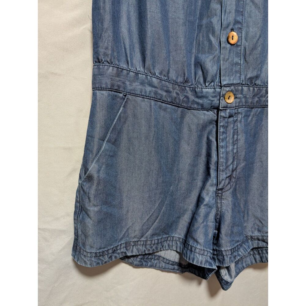True Religion Blue Sleeveless Chambray‎ Denim Tencel Romper Women's Small - Picture 6 of 11